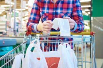 Чек в продуктовом магазине